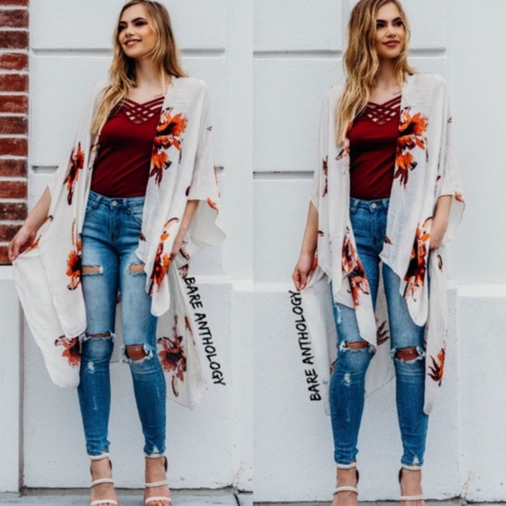 🌻HP🌻Floral Kimono Wrap - Picture 3 of 6